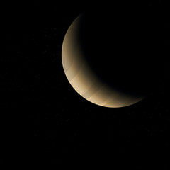 planet in space with light on it