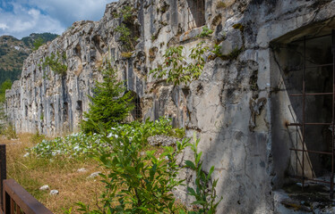 Fortress of Busa Verle. It was built before World War One and is located near the pass of Vezzena, at an elevation of 1,504 metres a.s.l. - Levico Terme - South Tyrol, northern Itlay