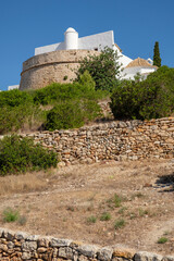 Iglesia de Santa Eulària y  torre de vigilancia (s. XVI), (Puig de Missa), Santa Eulària del Riu, Ibiza, balearic islands, Spain