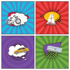 Hand drawn flat trendy cartoon elements collection Travel And Tourism