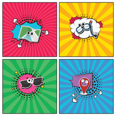 Hand drawn flat trendy cartoon elements collection Travel And Tourism