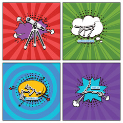 Hand drawn flat trendy cartoon elements collection The Constellation