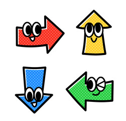 矢印のキャラクターセット　笑顔