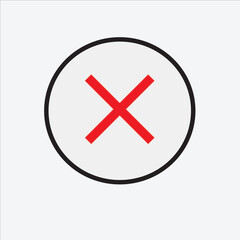 Grunge letter  x  . red cross sign. cancel word