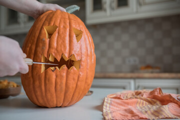 jack o lantern with pumpkin