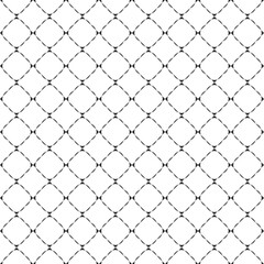 Black and white seamless pattern of minimalistic abstract rhombus grid on white background