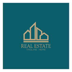 Obraz premium Real Estate Business Logo icon illustration Template, Building, Property Development, and Construction Logo Vector