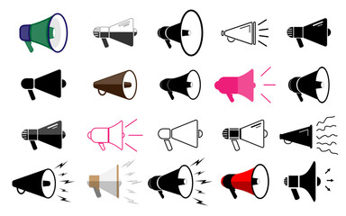 set of megaphone illustration