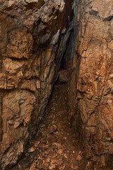 Interior of a cave with speleothemes