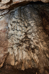 Interior of a cave with speleothemes