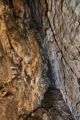 Interior of a cave with speleothemes