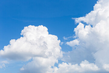 White cloud over blue sky background, nature and weather concept background