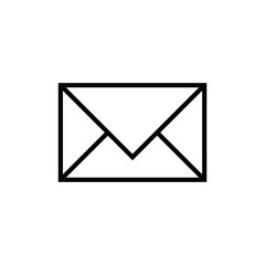 Simple outline envelope icon on white background