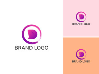 ILLUSTRATION LETTER D WITH CIRCLE GRADIENT COLOR MODERN LOGO ICON DESIGN VECTOR
