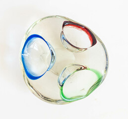Mid-century modern design glass ashtray from Bohemia