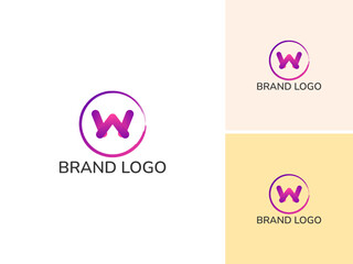 ILLUSTRATION LETTER W WITH CIRCLE GRADIENT COLOR MODERN LOGO ICON DESIGN VECTOR
