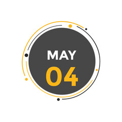 may 4 Calendar icon Design. Calendar Date 4th may. Calendar template 
