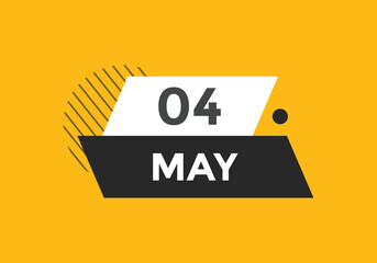 may 4 Calendar icon Design. Calendar Date 4th may. Calendar template 
