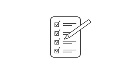 Check list, icon, mark with pen