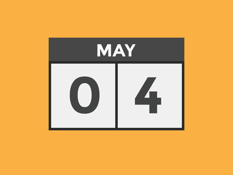 may 4 Calendar icon Design. Calendar Date 4th may. Calendar template 
