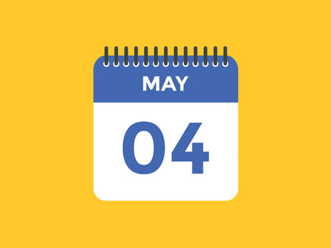 may 4 calendar reminder. 4th may daily calendar icon template. Vector illustration 
