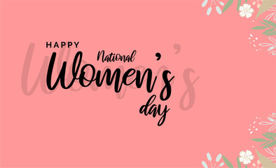 National Women Day. Holiday concept. Template for background, banner, card, poster, t-shirt with text inscription