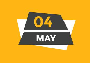 may 4 Calendar icon Design. Calendar Date 4th may. Calendar template 
