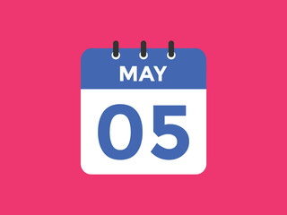 may 5 Calendar icon Design. Calendar Date 5th may. Calendar template 
