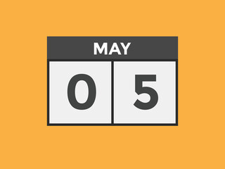 may 5 Calendar icon Design. Calendar Date 5th may. Calendar template 
