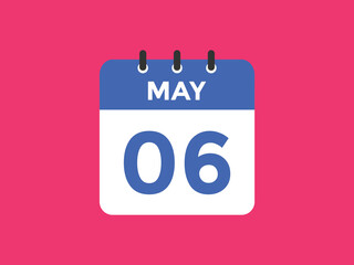 may 6 Calendar icon Design. Calendar Date 6th may. Calendar template 
