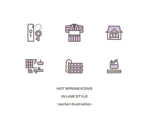 温泉のアイコンセット