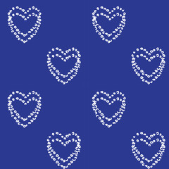 Heart shaped brush stroke seamless pattern design