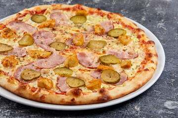 italian pizza on the white plate