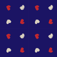 Heart shaped brush stroke seamless pattern design