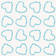 Heart shaped brush stroke seamless pattern design