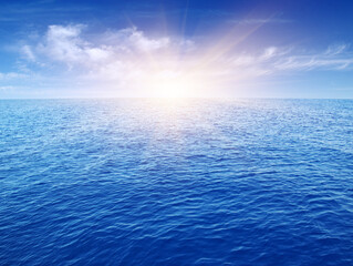 Blue sea water surface