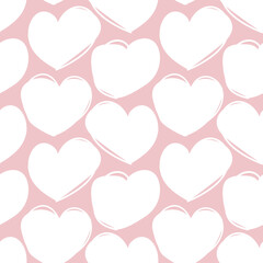 Heart shaped brush stroke seamless pattern design