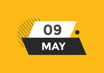 may 9 calendar reminder. 9th may daily calendar icon template. Vector illustration 
