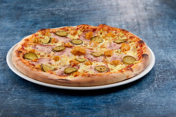 italian pizza on the white plate