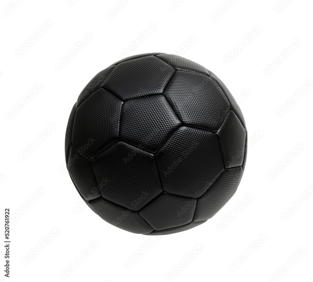 Wall mural Black soccer ball isolated on white