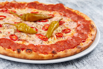 italian pizza on the white plate