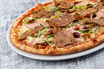 italian pizza on the white plate