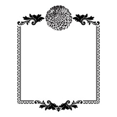  flowers and damask vector frame