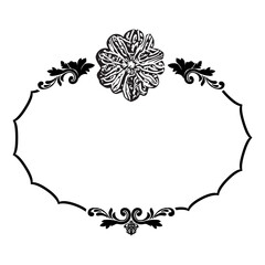  flowers and damask vector frame
