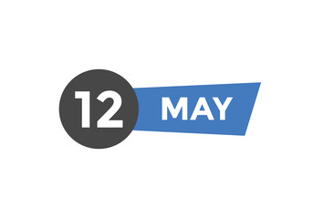 may 12 calendar reminder. 12th may daily calendar icon template. Vector illustration 
