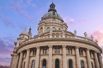 Fototapeta na wymiar Szent István Bazilika. View of the beautiful St Stephen's Basilica in Budapest Hungary.