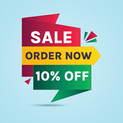 order now up to 10% off super sale discount offer banner vector