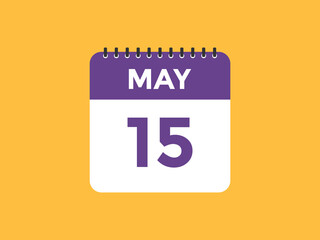 may 15 calendar reminder. 15th may daily calendar icon template. Vector illustration 
