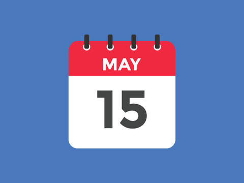 may 15 calendar reminder. 15th may daily calendar icon template. Vector illustration 
