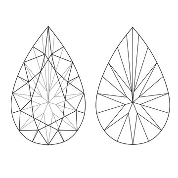 Illustration Of An Pear Or Tears Drop Shape Diamond